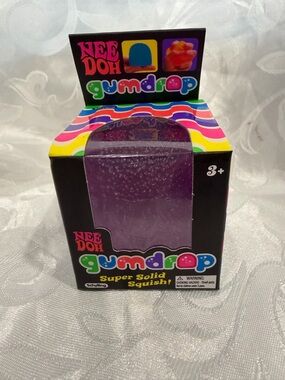 Nee Doh Gumdrop Super Solid Squish! Purple New 2.5”